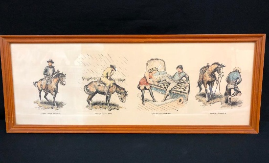 Whimsical Cowboy Print by Lone Wolf (Hart Merriam Schultz)