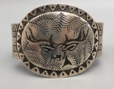 Sterling Silver Deer Themed Overlay Bracelet