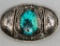 Nice Vintage Turquoise and Sterling Silver Belt Buckle