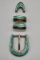Four Piece Inlay Turquoise Buckle Set David Dear