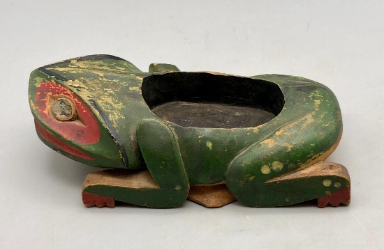 Northwest Coast Frog Effigy Potlatch Bowl