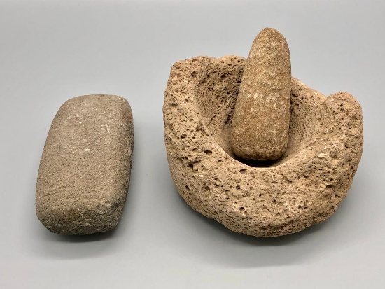 Stone Artifacts, Pestle, Mortar, Grinding Stone