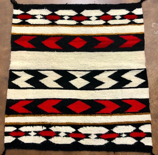 Vintage Saddle-blanket Size Navajo Textile