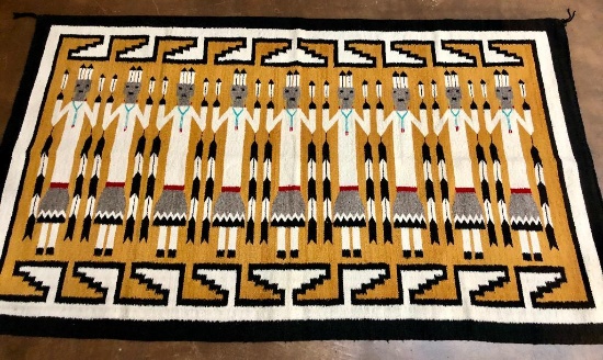 Larger, Mid-Century Navajo Yei Rug