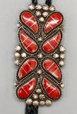 Coral Inlay Bolo by Willis and Susie Leekity