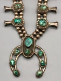 Vintage Turquoise Squash Blossom Necklace