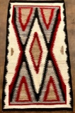 Vintage Zig-Zag and Diamond Pattern Navajo Rug