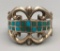 Vintage Sandcast and Turquoise Inlay Bracelet