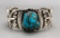 Sandcast Bracelet with Nice Turquoise Stone
