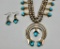 Turquoise & Sterling Silver Necklace Set by F. Yazzie