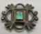 Vintage Turquoise & Sandcast Sterling Silver Buckle