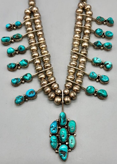 Sterling Silver and Turquoise Necklace