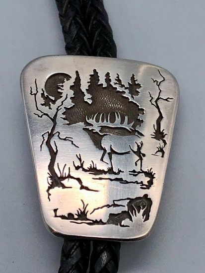 Exquisite Sterling Silver Overlay Bolo