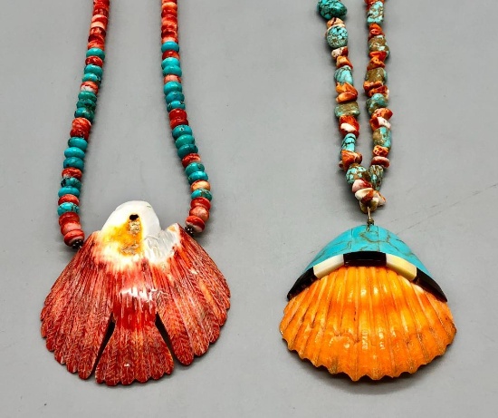 Two Spiny Oyster Shell Necklaces