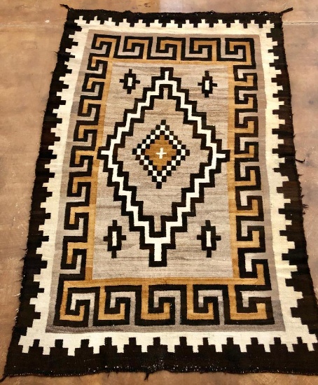 1920s Two Grey Hills Navajo Rug