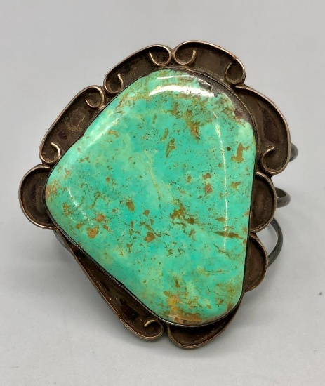 Vintage Large Stone Turquoise Bracelet