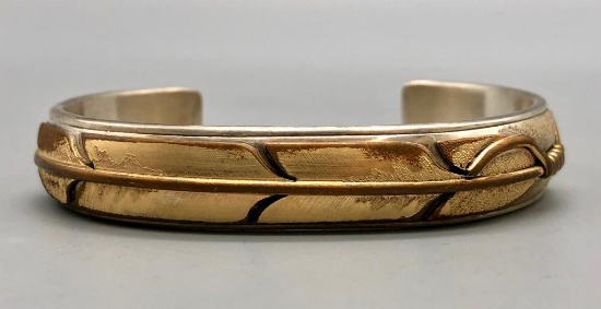 Sterling Silver & 12K G.F. Bracelet by Mark Yazzie