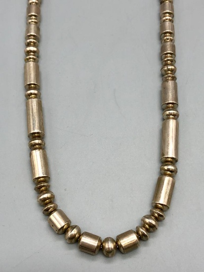 Handmade Sterling Silver Bead Necklace