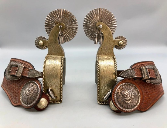 Tom Mix Style Spurs with Fancy Straps