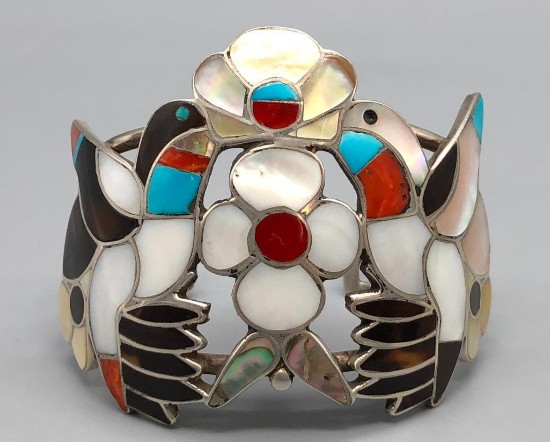 Vintage Hummingbird Inlay Bracelet