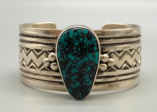 Turquoise and Sterling Silver Bracelet by Chris Hoskie