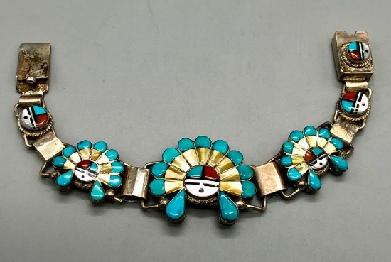 Zuni Inlay Link Bracelet