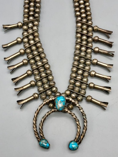 Three Row Squash Blossom Necklace