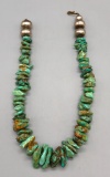 Vintage Chunky Turquoise and Sterling Silver Bead Necklace