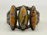 Fred Harvey Era Bracelet with Three Jasper Stones