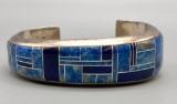 Two-Tone Lapis Inlay Bracelet