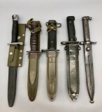 Group of 5 Military Knives