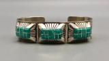 Turquoise Inlay Bracelet by C. Benally