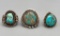 Three Nice Vintage Turquoise Rings
