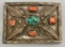 60's-70's Coral & Turquoise Belt Buckle