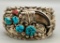 Vintage Coral, Turquoise & Faux Claw Bracelet