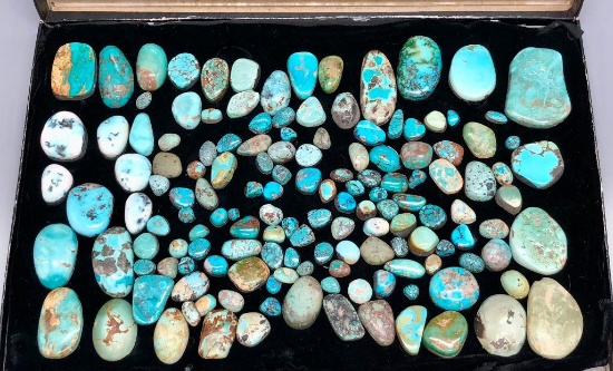 Approx. 1800 Carat in Natural Turquoise Cabochons from Estate