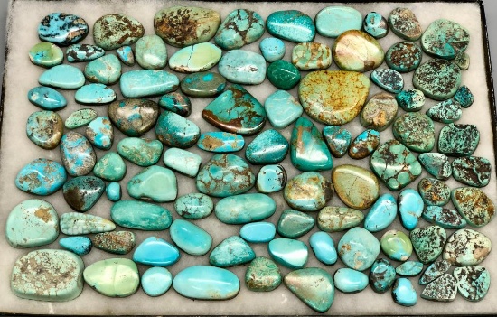 Approx. 2700 Carat in Natural Turquoise Cabochons from Estate