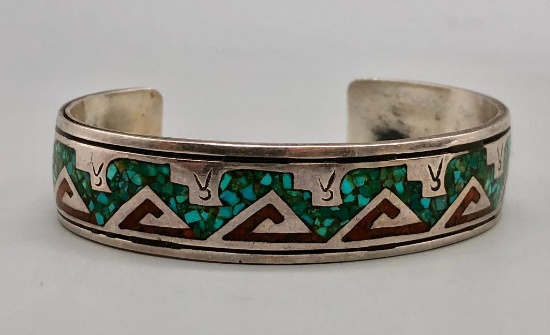 Vintage Tommy Singer Chip Inlay Bracelet