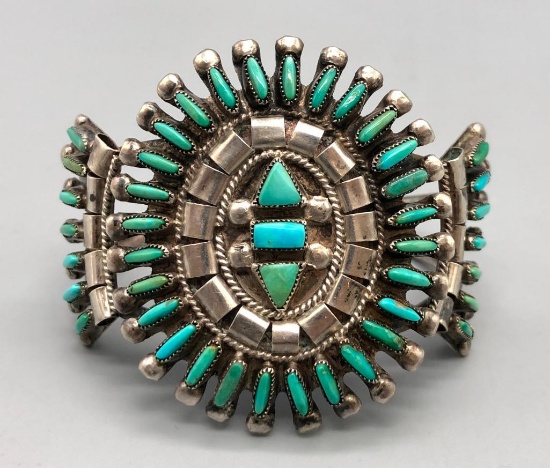 Vintage Turquoise Needlepoint Bracelet