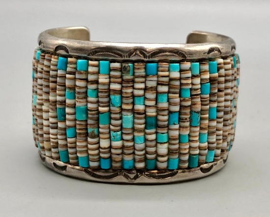 Heishi & Turquoise Row Bracelet