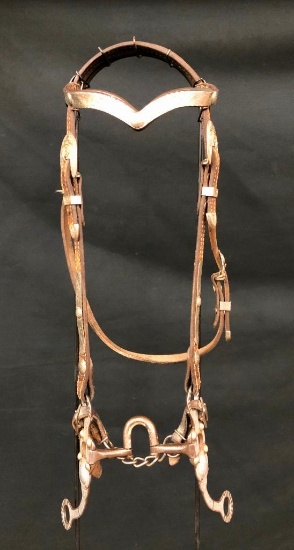 Vintage Mexican Bit with Nice Inlay and Headstall