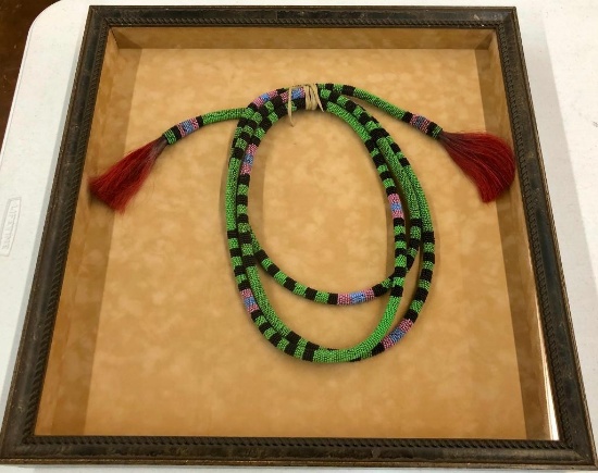 Framed Beaded Mecate for Display