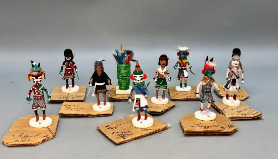 Group of Ten Fine Mini Hopi Kachinas by Gil Maldonado
