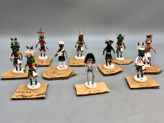 Group of Ten Fine Mini Hopi Kachinas by Gil Maldonado