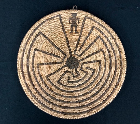 Pima Man in the Maze Basket/Plaque