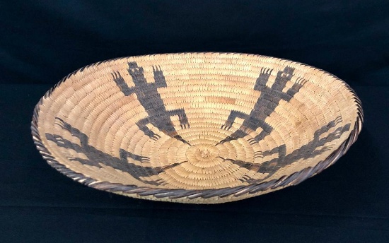 Tohono O'odham Basket with Lizard Designs