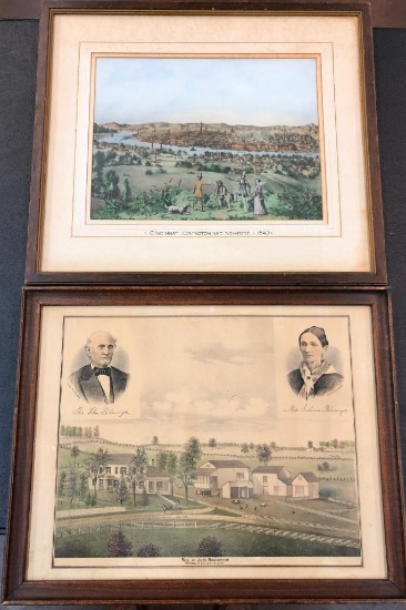 1800s Hand Tinted Prints