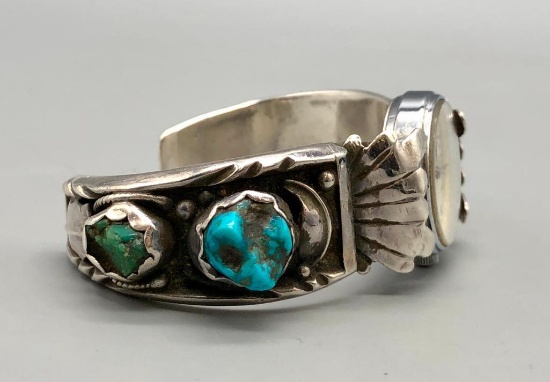 Vintage Turquoise Watch Bracelet by Les Baker