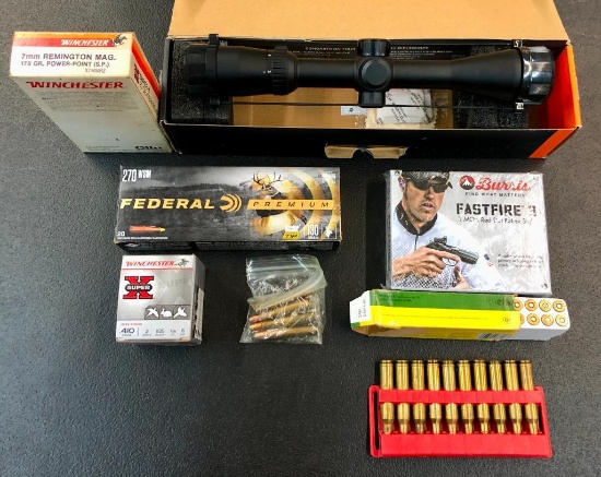 Rifle Scope Optic and Misc ammo