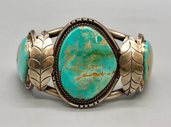 Vintage Three Stone Turquoise Bracelet